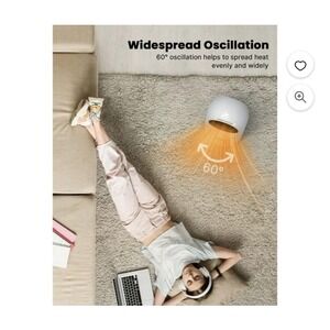 IDOO I-C-011 Space Heater Cooling Fan 1500W Oscillating Remote Timer Quiet White
